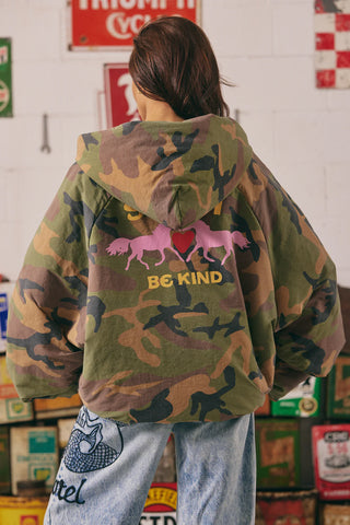 Be Kind Camo Bomber
