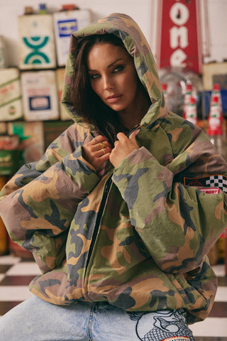 Be Kind Camo Bomber