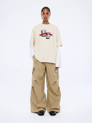 Pelly Collegiate LS Tee - Ecru/Vintage White
