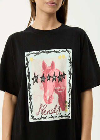 Horsegirl Oversized Hemp Tee - Black