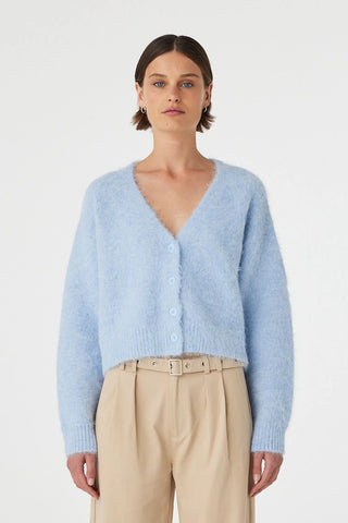 Liora Fluffy Cardigan - Sky