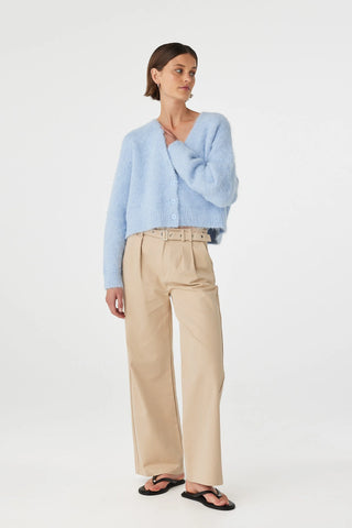 Liora Fluffy Cardigan - Sky