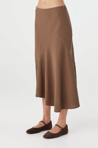 Alessia Skirt - Choc Polka Dot
