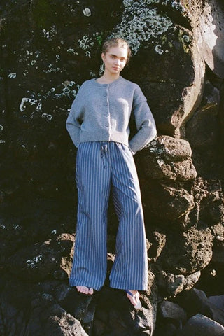 Rae Pant - Muted Blue Stripe