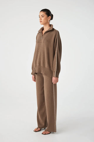 Milan Zip Sweater - Cacao