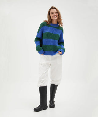 Striped Knit Jumper - Navy/Green