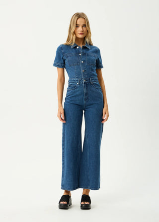 Miami Denim Flared Leg Jumpsuit - Authentic Blue