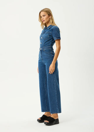 Miami Denim Flared Leg Jumpsuit - Authentic Blue