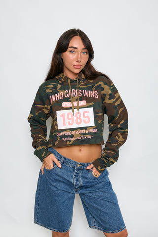 1985 Camo Cropped Hoodie