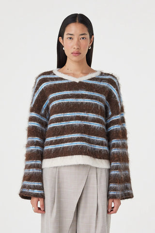 Lucca Sweater - Espresso & Blue