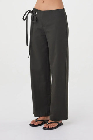 Lucia Tie Pant - Charcoal