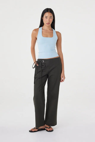 Lucia Tie Pant - Charcoal