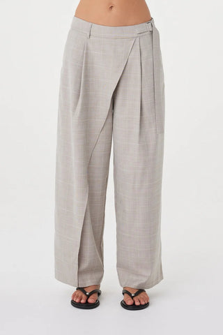 Calla Pant - Taupe Plaid