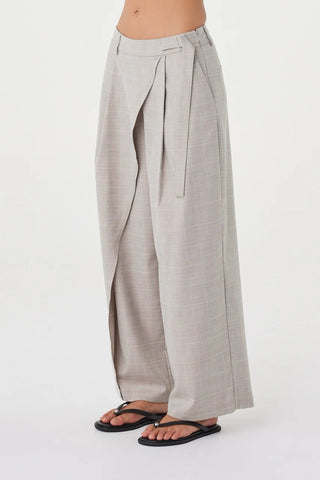 Calla Pant - Taupe Plaid