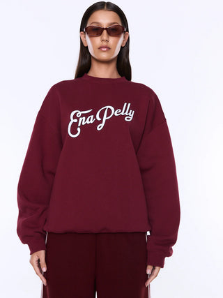 Mila Oversized Sweater - Burgundy