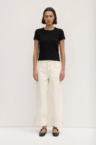 Lyla Cap Sleeve Tee - Black