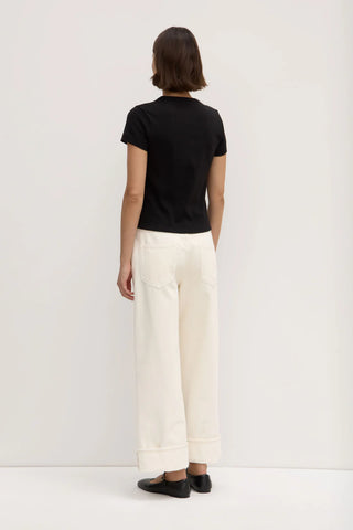 Lyla Cap Sleeve Tee - Black