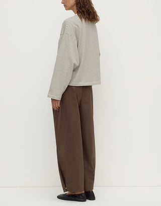 Malone Stripe Wide Long Sleeve Tee - Cream/Black