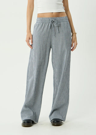 Harriet Wide Leg Pant - Indy Navy Check