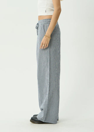 Harriet Wide Leg Pant - Indy Navy Check