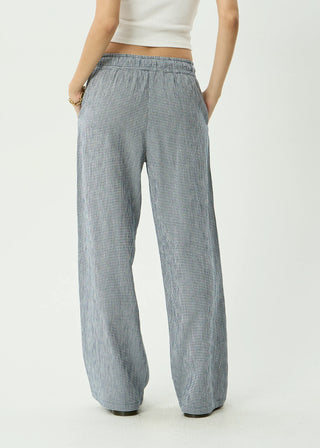 Harriet Wide Leg Pant - Indy Navy Check