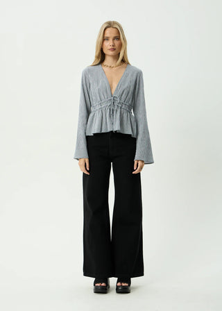 Annika Long Sleeve Top - Indy Navy Check