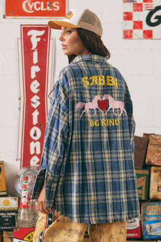 The Horse Power Flannel Shirt - Blue Check