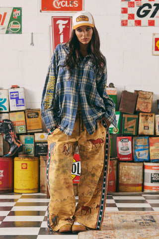 The Horse Power Flannel Shirt - Blue Check