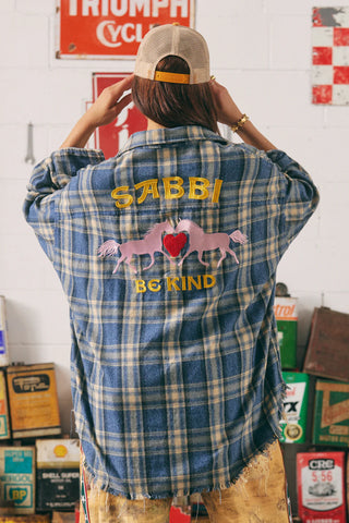 The Horse Power Flannel Shirt - Blue Check
