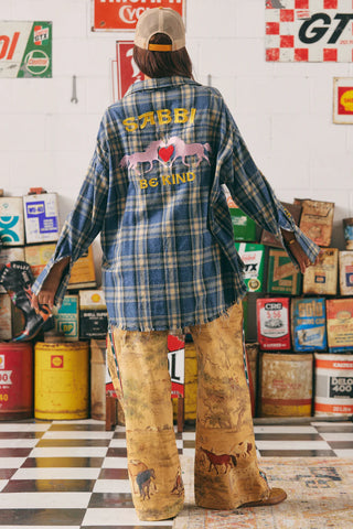 The Horse Power Flannel Shirt - Blue Check
