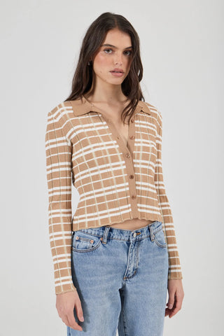 Day Break Knit Top - Check