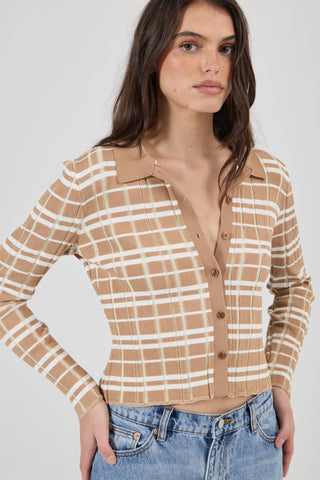 Day Break Knit Top - Check