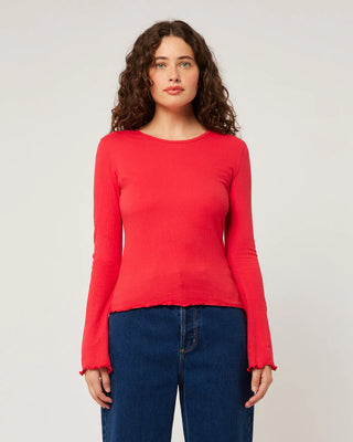 Crinkle Long Sleeve - Crimson