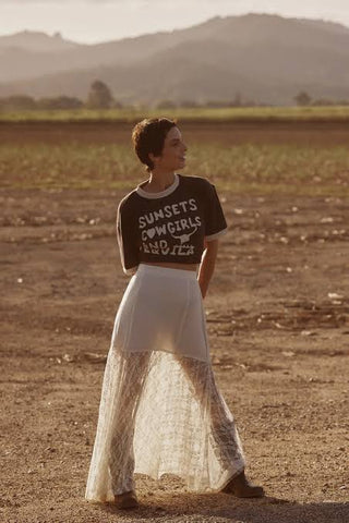 Lace Maxi Skirt - Cream