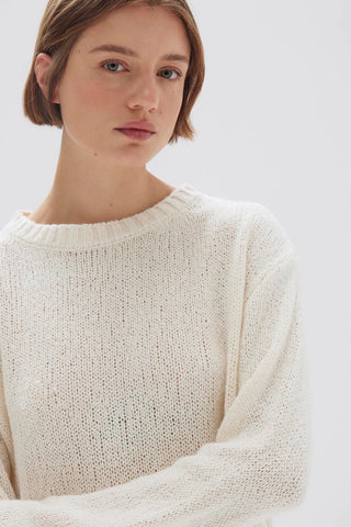 Rey Knit Long Sleeve Top - Cream