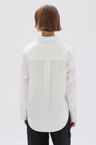 Veronica Poplin Long Sleeve Shirt - White