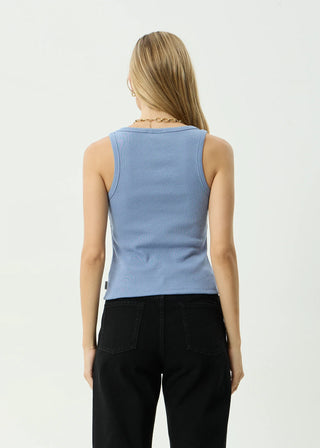Layden Rib Singlet - Slate Blue