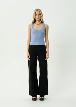 Layden Rib Singlet - Slate Blue