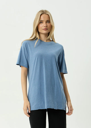 Slay Oversized Hemp Tee - Washed Slate Blue