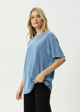 Slay Oversized Hemp Tee - Washed Slate Blue
