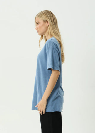 Slay Oversized Hemp Tee - Washed Slate Blue