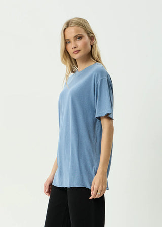 Slay Oversized Hemp Tee - Washed Slate Blue
