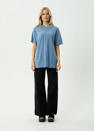 Slay Oversized Hemp Tee - Washed Slate Blue