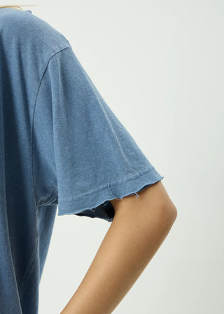 Slay Oversized Hemp Tee - Washed Slate Blue