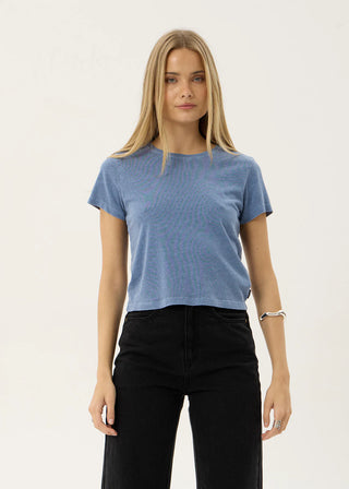 Carmen Baby Tee - Washed Slate Blue