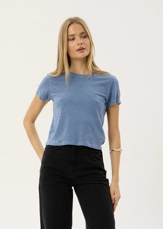 Carmen Baby Tee - Washed Slate Blue