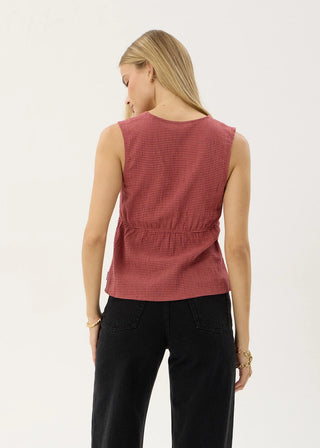 Dahlia Short Sleeve Top - Indy Rose Check