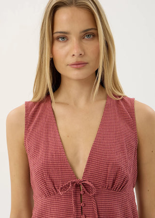 Dahlia Short Sleeve Top - Indy Rose Check