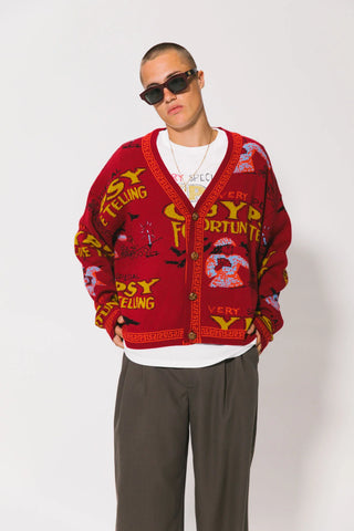 Fortune Teller Cardigan - Red