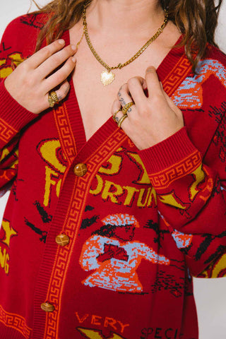 Fortune Teller Cardigan - Red